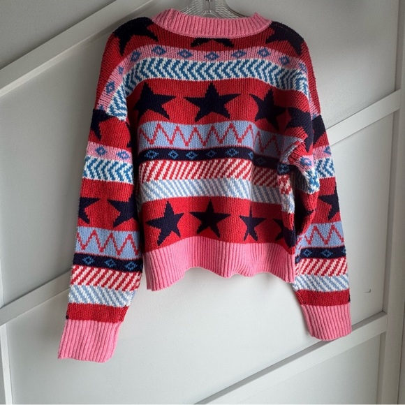 William Rast colorful Star Pattern Sweater size L - Picture 2 of 5